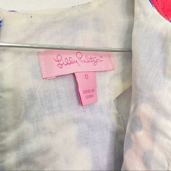 Lily Pulitzer Floral Blue and Red Sleeveless Dress - Picture 4 of 11